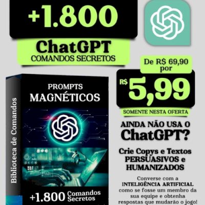 1800+ Prompts ChatGPT: Desbloqueie o Poder da IA! - ENVIO IMEDIATO
