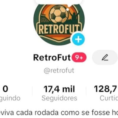 Canal TikTok RetroFut | 17k Seguidores | 2.1M Views/mês | Nicho Futebol
