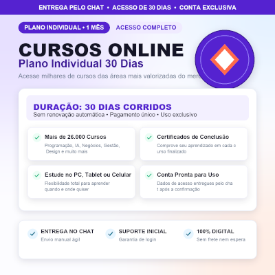Udemy Personal Plan 30 Dias | Conta Pronta Acesso Completo ao Acervo