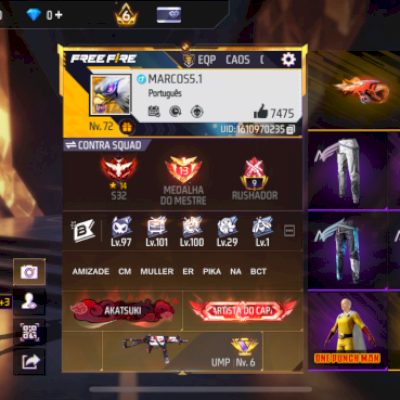 Conta de FF (conta de 2019) calças angelicais e passes antigos mais punhos…