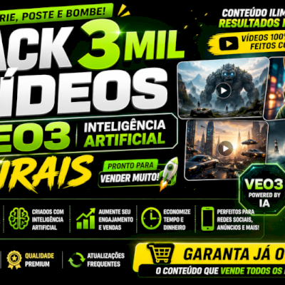 Pack 3 Mil Vídeos Veo3 Inteligência Artificial Virais