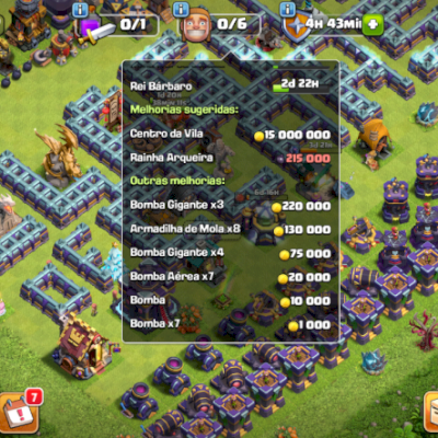 CV 15 QUASE FULL, faltando apenas traps e alguns níveis de herois
