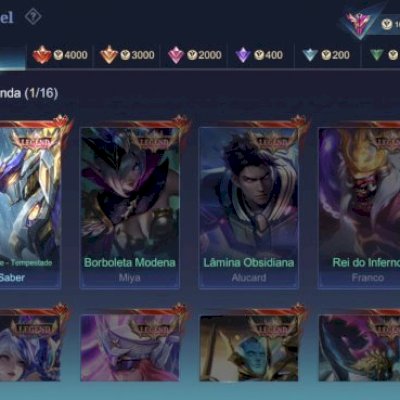 Conta Mobile Legends prestigiado IV Gon e Darth Vader Kof Karina