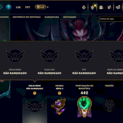 Unranked com TODOS os Champs e 171 Skins +2 Prestigios