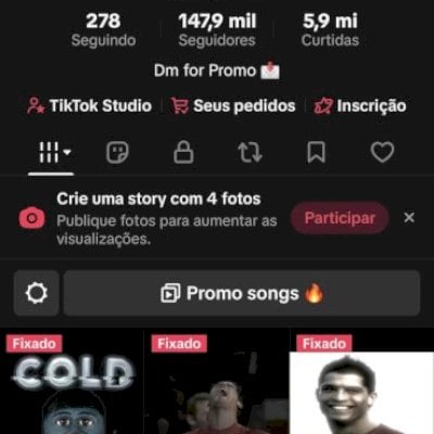 Vendo conta do tiktok com 147k seguidores e 6M likes