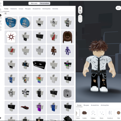 conta com varias skin e 8k de robux gastos