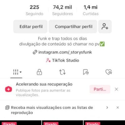 Vendo conta do tik tok, com 72k de seguidores