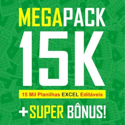 Mega Pack 15K Planilhas de Excel Editáveis + Bônus ✨