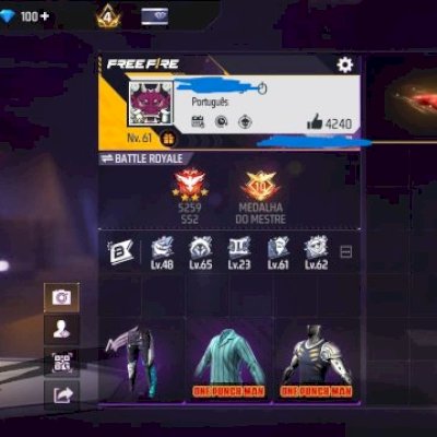 CONTA DE FREE FIRE COM ONE PUNCH-MAN