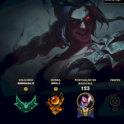 Conta lol esmeralda lvl 38 upada 100% a mão