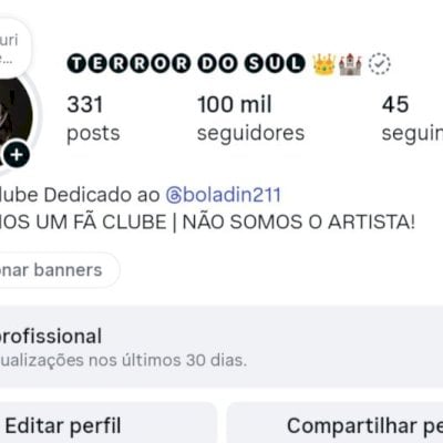 PERFIL COM 100K DE SEGUIDORES