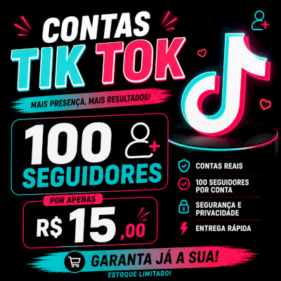 CONTAS COM 100 SEGUIDORES POR APENAS R$15,00✅✨