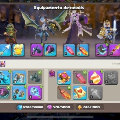 🔥 Conta Clash of Clans – CV17 MUITO UPADA | Equipamentos FULL 🔥