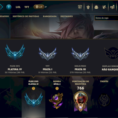 Prata 3 com TODOS os Champs e 154 Skins ( MID / ADC / SUP )