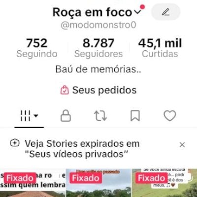 Vende uma conta do tik tok, com 8.787 seguidores, tik tok shopp no jeito para us