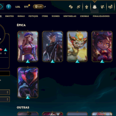 Diamante 3 com 80 Champs e 15 Skins