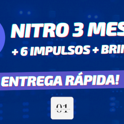 DISCORD NITRO GAMING 3 MESES + 6 IMPULSOS + ENTREGA RÁPIDA