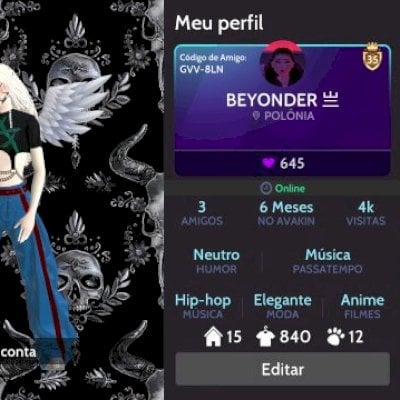 Conta de Avakin Life