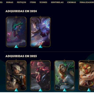 Conta de LOL Nunca BAN 294 skins 38 mil essencias 5576 rp ( 160,00 reais em RP )