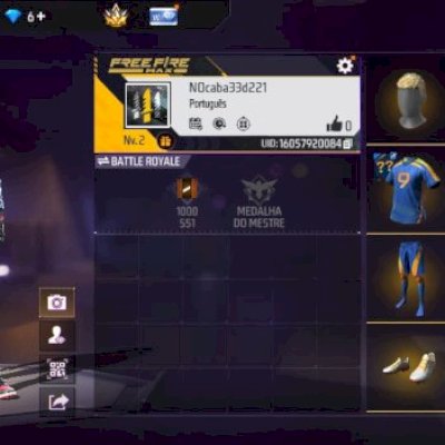 Conta free fire com skin craque do futebol