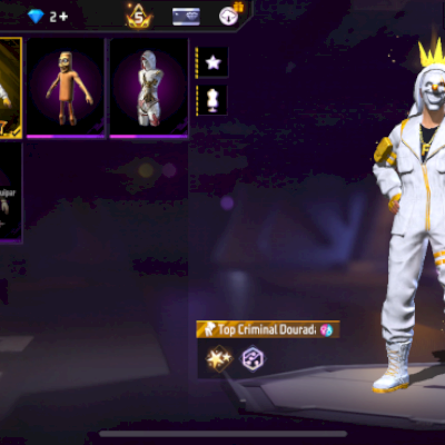 Conta Free Fire com TOP CRIMINAL DOURADO e ITACHI