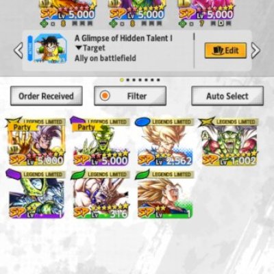 Conta Dragon Ball legends com time Regen e copia do novo black Legend