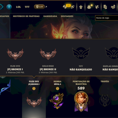 Bronze 2 com TODOS os Champs e 223 Skins ( SUP / JG )