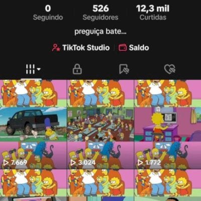 Conta TikTok com 526 seguidores, engajada!!!!