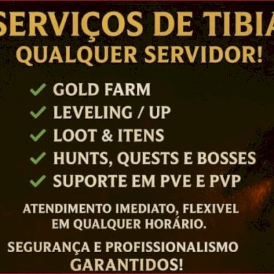 Serviços de Tibia Qualquer Servidor! 24h/7D