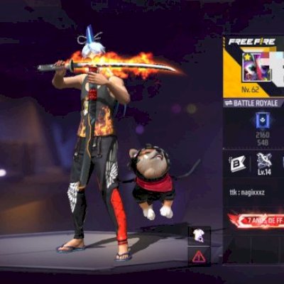 Conta de ff com fitinha e anjo