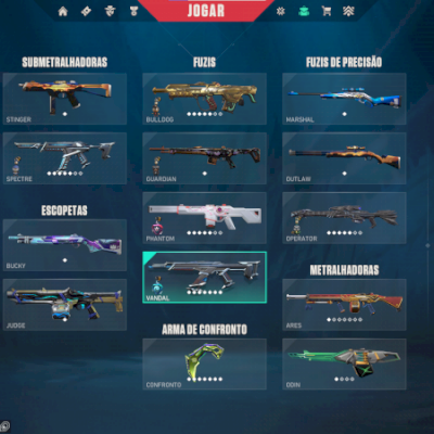 Ouro 3 com várias skins e 2 facas VCT (Quase 3000 reais gastos)