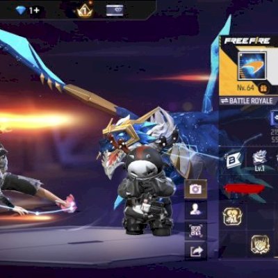 Conta de Free Fire (foco em feminino) nível 64