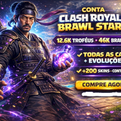 Conta Clash Royale 12.8k + Brawl 46k | 121 Cartas + 200 Skins + EVOS