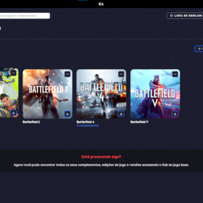CONTA EA COM BATTLEFIELD 1, 4, V