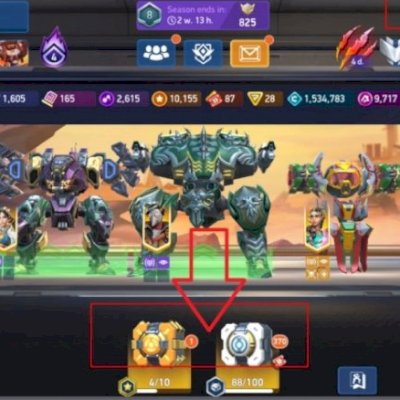 Mech Arena conta bem forte a venda - 36.8 k de inventário 14k de hangar