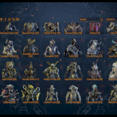 conta LR5(maestria 35) com todos Warframes Prime