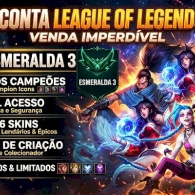 Conta de lol esmeralda 3, 171 skins com todos os campeoes , level 537