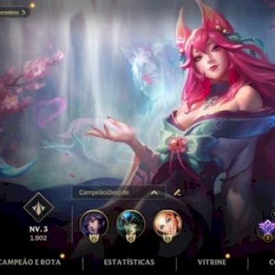 Conta platina 3(já peguei mestre), todos os campeões exceto os novos, 59 skins