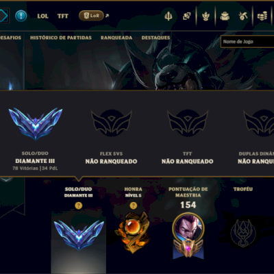 Diamante 3 com 70 Champs e 16 Skins