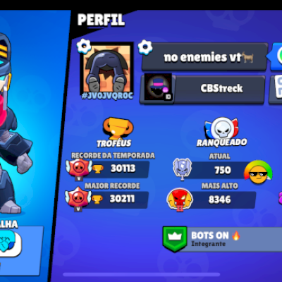 Vende-se conta Braw stars 30k troféus, com 13 hipercaga ativada