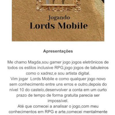 Jogando Lords Mobile -manual de RPG