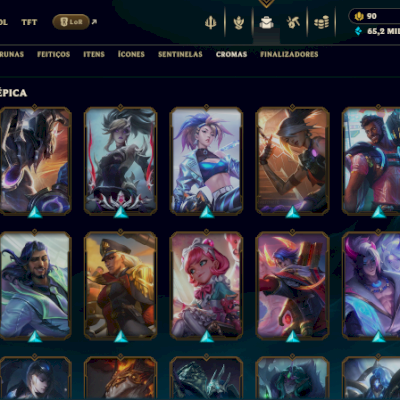 Conta lv654 + 304 skins(Ultimate, mitica, lendaria, epica e legado)