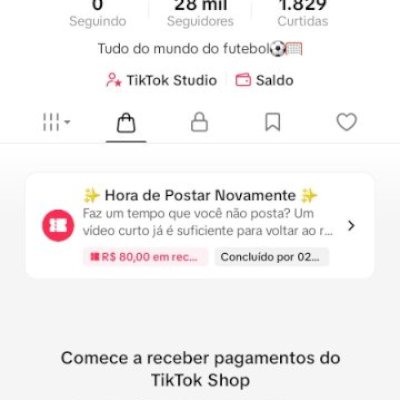 CONTA DO TIKTOK COM SHOP ATIVO +28K SEGUIDORES + LIVES ATIVAS (ENGAJAMENTO REAL)