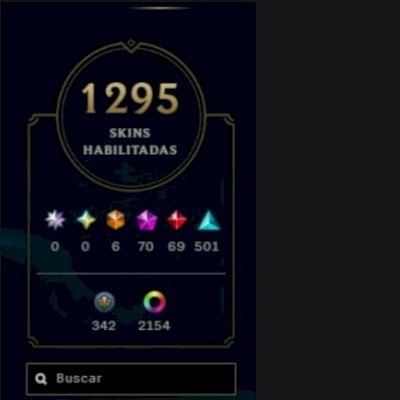 Conta league of legends, Elo Mestre, 1295 skins, 2184 chromas, 468 icones
