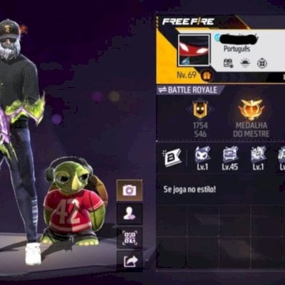 ⚡ Free Fire Lv69 MUITO RARA | AK Lv4 + M1014 Lv3 | Passes Antigos +400 Skins 💎