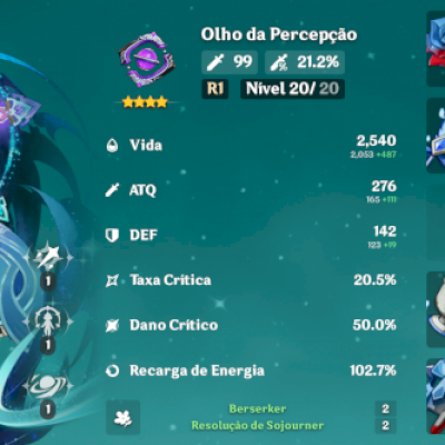 Conta AR 29 Ayaka, Andarilho e Mona (Pity garantido)