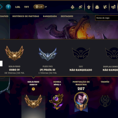 Ouro 4 com 130 Champs e 66 Skins +4 Prestigios