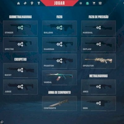 Conta VALORANT com faca e várias skins