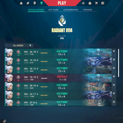 CONTA RADIANTE V25 E OUTROS ATOS FULL ACESSO, MUITA SKINS. VALOR NEGOCIAVEL