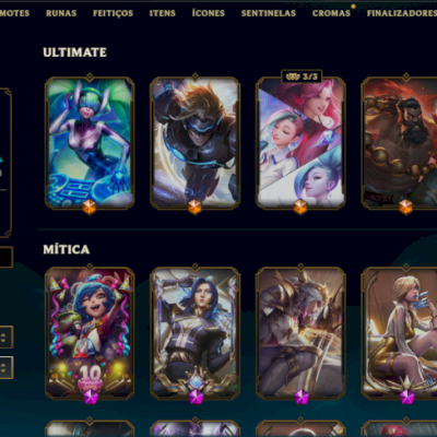 Conta league of legends 453 skins e 1600 reais gastos